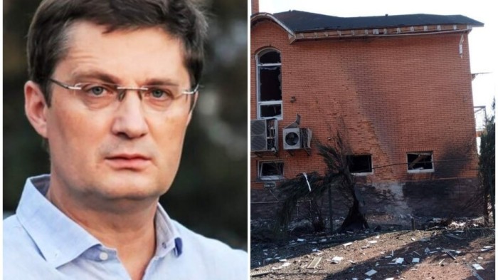 Кондратюк показав фото свого напівзруйнованого будинку, у який прилетів російський снаряд