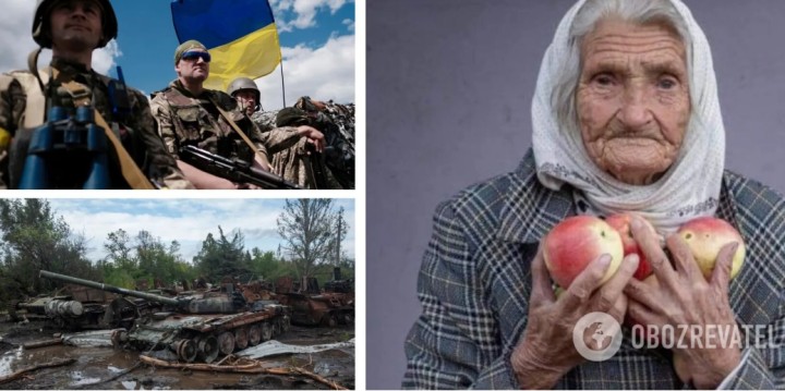Пережила Другу світову: мережу зворушили фото 92-річної українки, яка пригощала яблуками воїнів ЗСУ. Фото