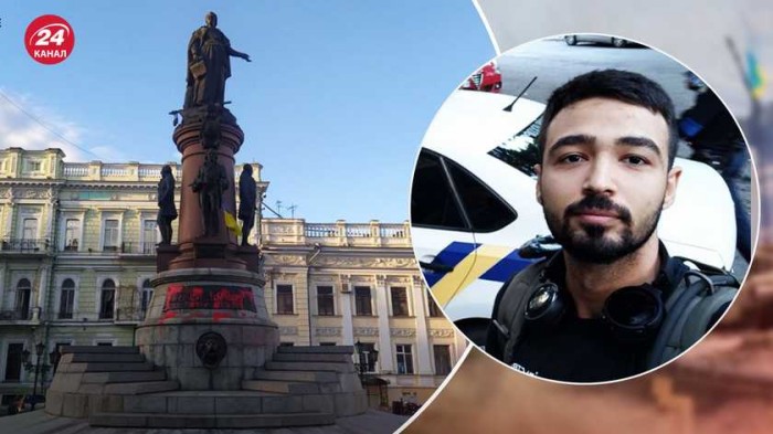 В Одесі активіст облив фарбою пам’ятник катерині ІІ: він розповів про наслідки