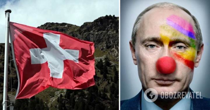 У РФ влаштували істерику через мем швейцарців про «клоуна» Путіна. Фото