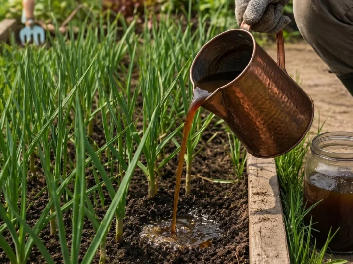 1 ложка на відро — і часник стрімко рушає в ріст! Секрет головного весняного підживлення