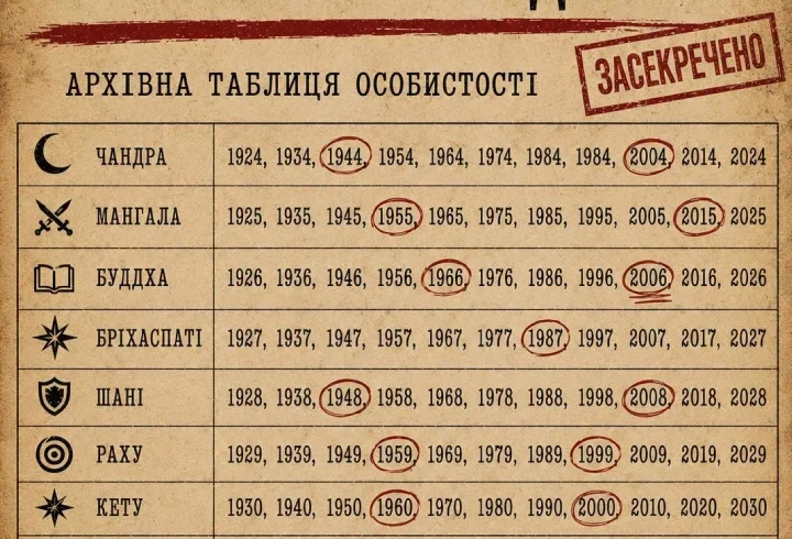 Не гортайте далі! Можливо, ця таблиця розкриє про вас більше, ніж ви очікували