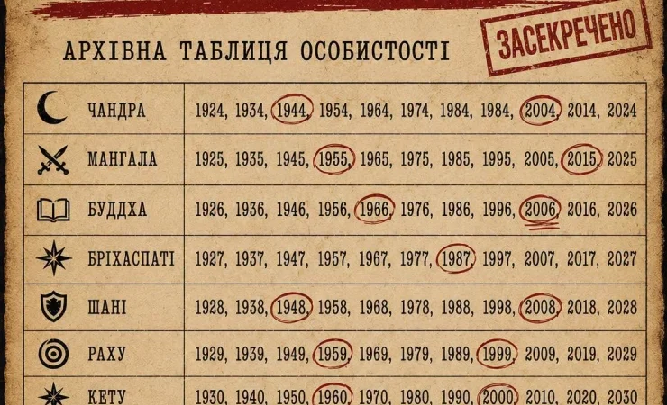 Не гортайте далі! Можливо, ця таблиця розкриє про вас більше, ніж ви очікували