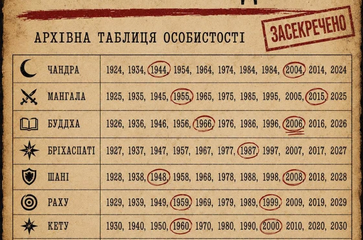 Не гортайте далі! Можливо, ця таблиця розкриє про вас більше, ніж ви очікували