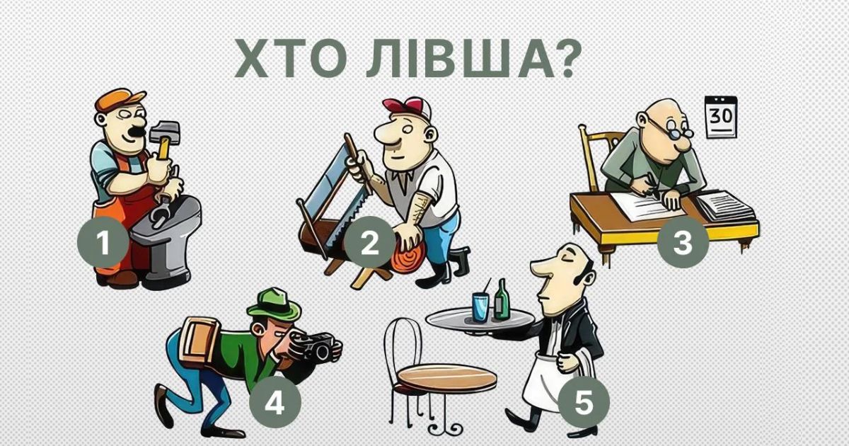 Хто з них лівша: цікава головоломка для найуважніших!